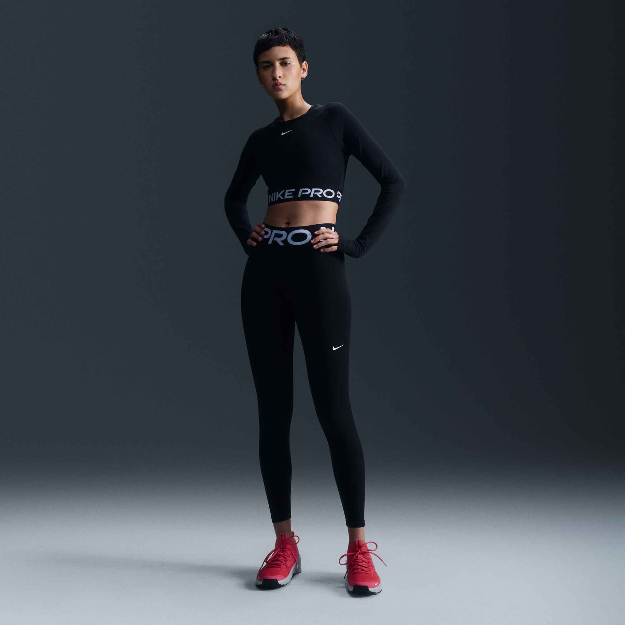 NIKE W NP SCULPT DF HR TIGHT BLACK/WHITE