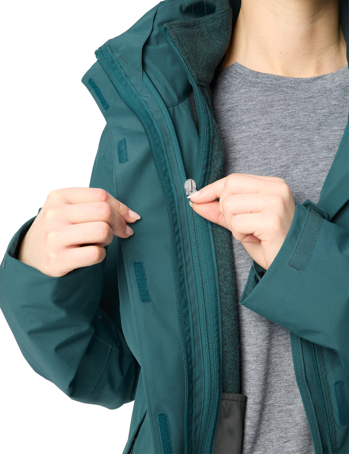 VAUDE Wo Rosemoor 3in1 Jacket II DARK FJORD GREEN – Bild 5
