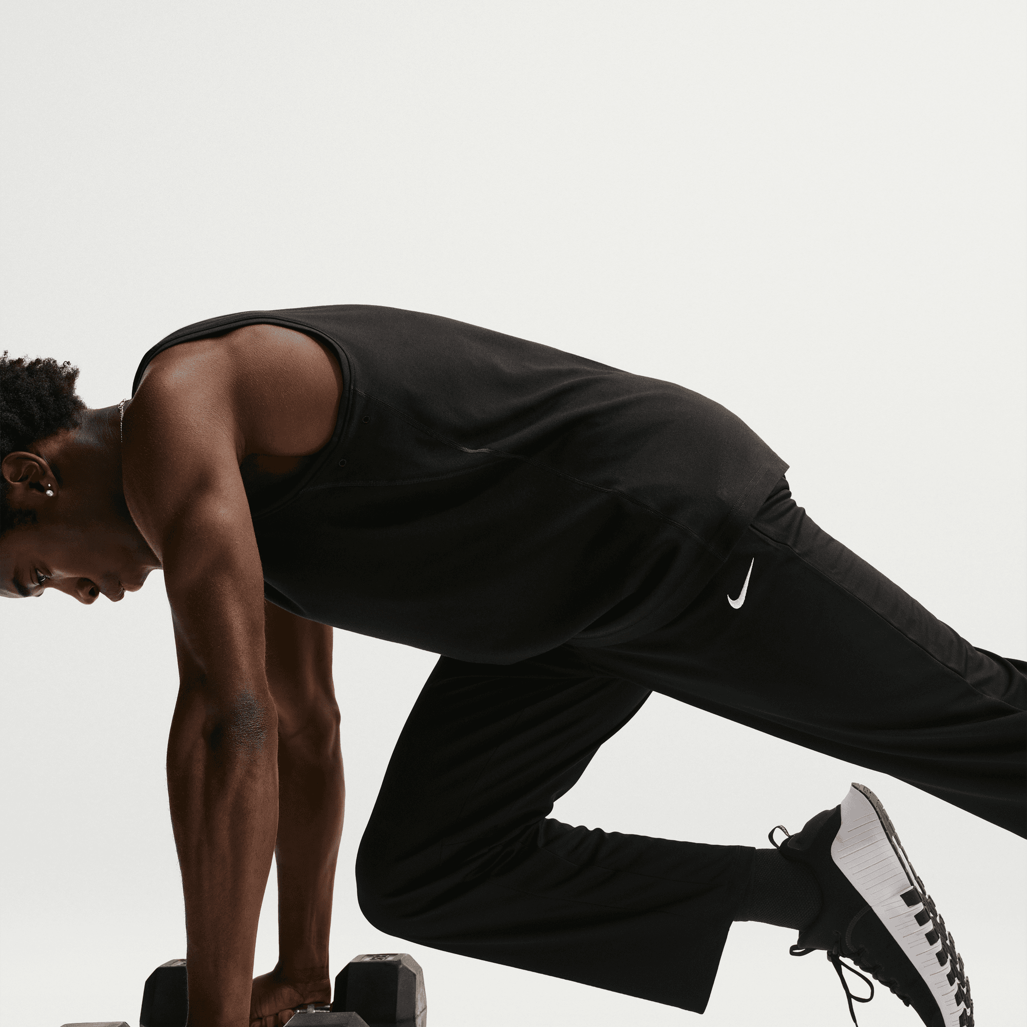 NIKE M NK DF FLEX PANT K BLACK/WHITE – Bild 5
