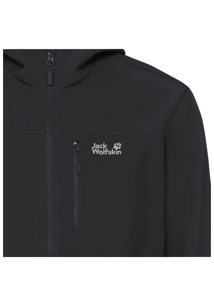 JACK WOLFSKIN WILD WINDS HOODED JKT M BLACK – Bild 3