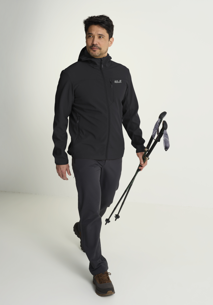 JACK WOLFSKIN WILD WINDS HOODED JKT M BLACK – Bild 4
