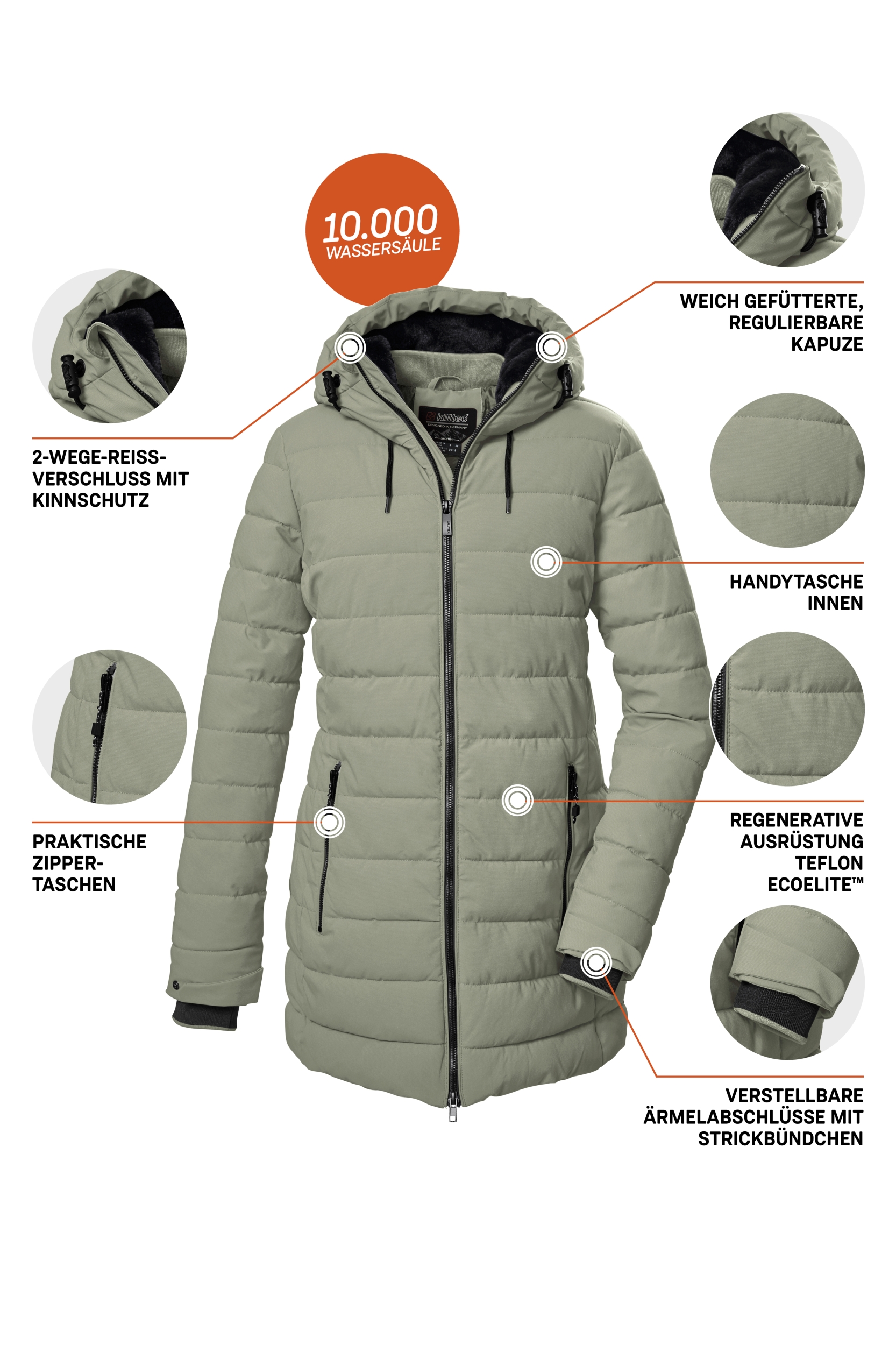 KILLTEC KOW 55 WMN QLTD PRK DARK SEA FOAM – Bild 6