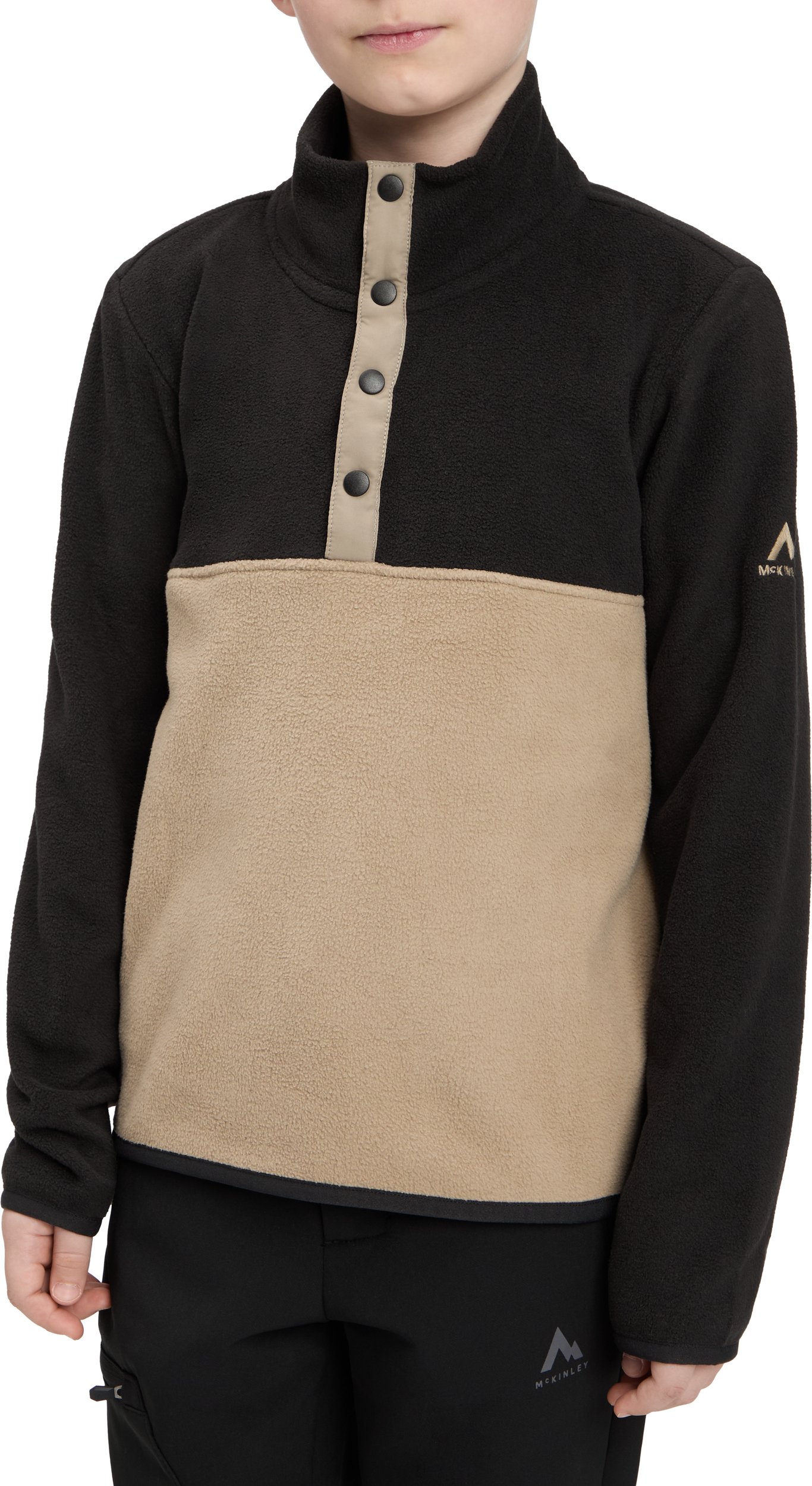 McKINLEY Ki.-Fleece-Jacke Otibo HS ML J BROWN SMOKE/BLACK NI – Bild 2