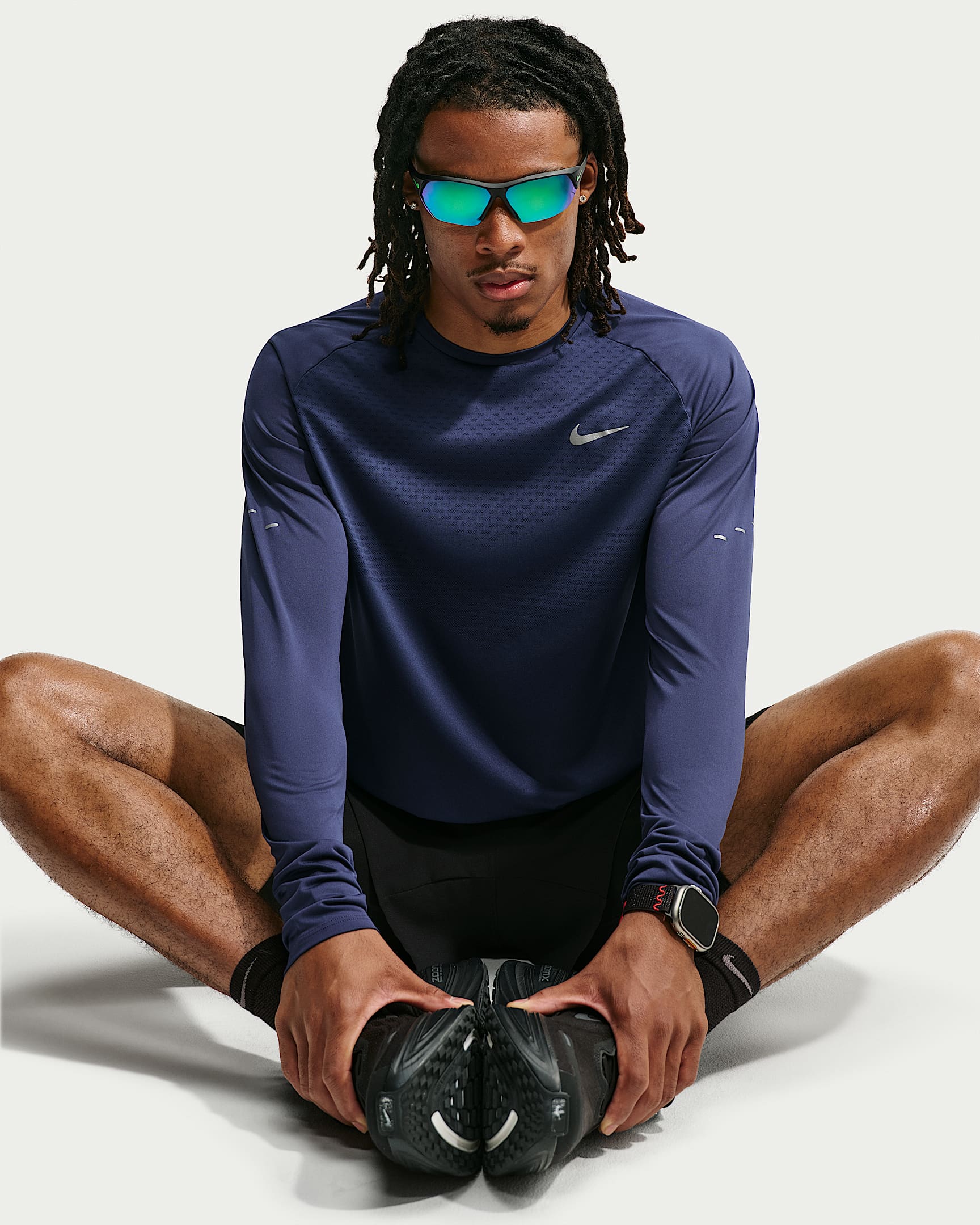 NIKE M NK DFADV STRIDE LS TOP MIDNIGHT NAVY/REFLECTIVE SILV – Bild 3