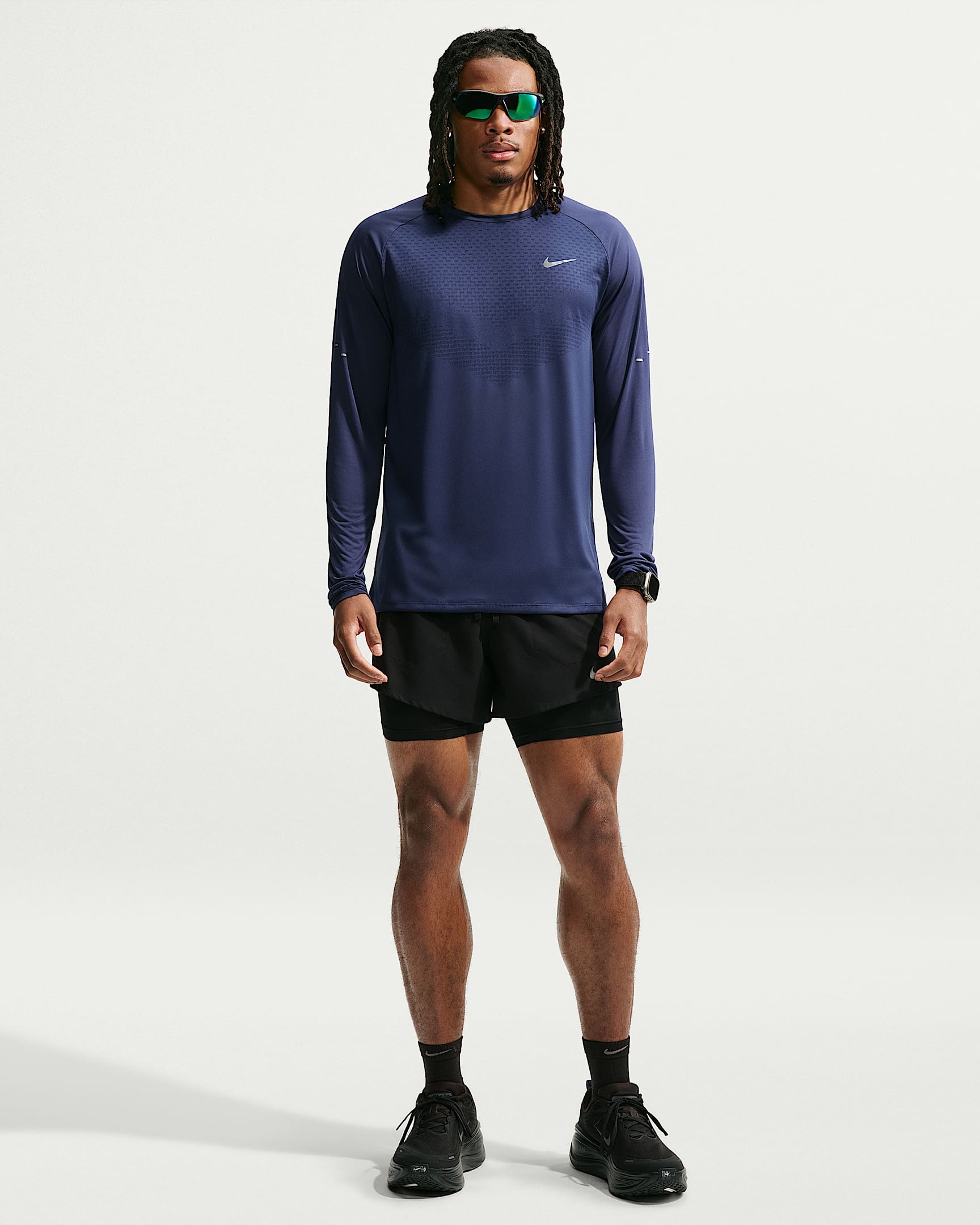NIKE M NK DFADV STRIDE LS TOP MIDNIGHT NAVY/REFLECTIVE SILV – Bild 4