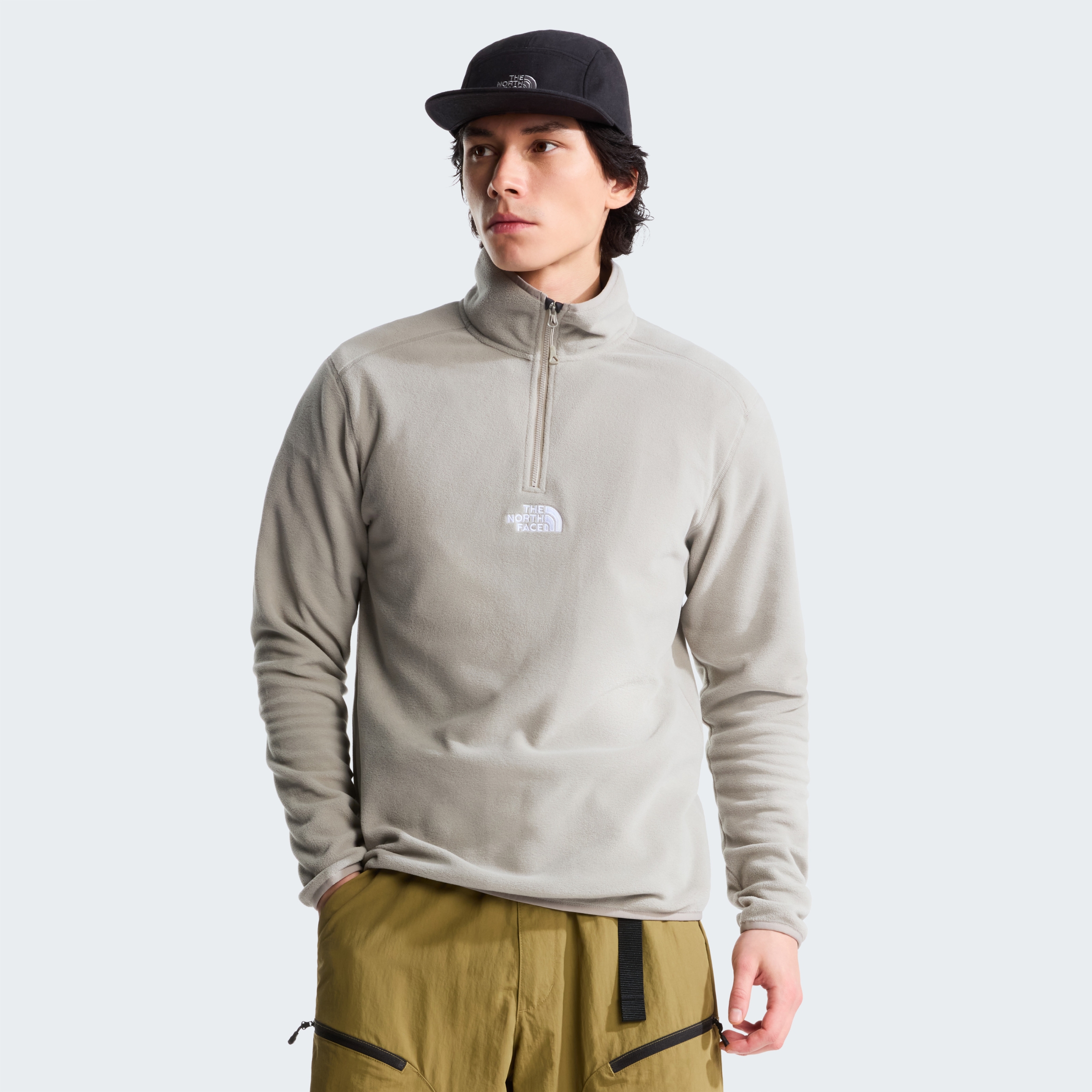 THE NORTH FACE M GLACIER 1/4 ZIP - EMBROIDERED LOGO STONE SLAB – Bild 3