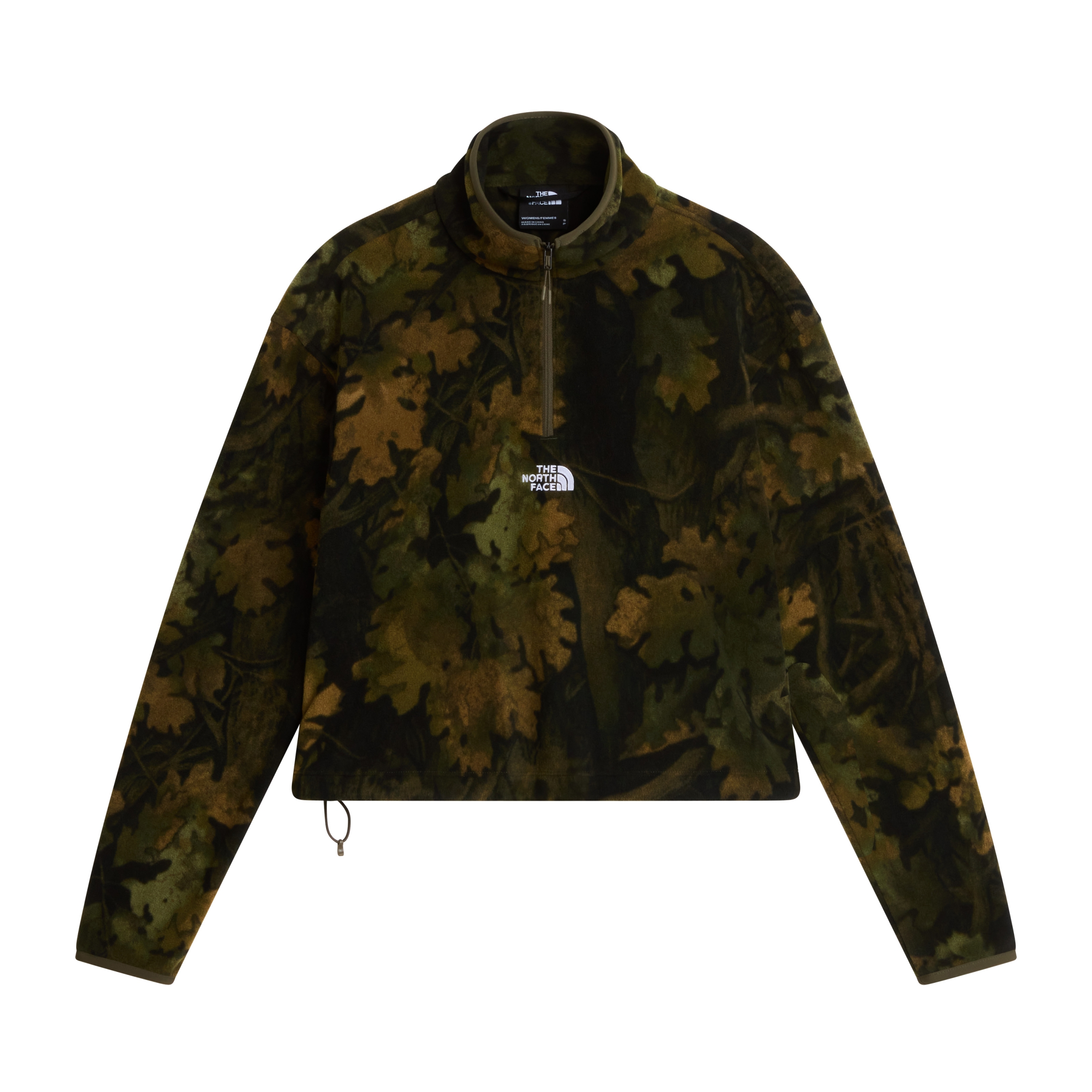 THE NORTH FACE W NOVELTY LOGO GLACIER 1/4 ZIP - PRINT WOODLAND GREEN YOSEMITE