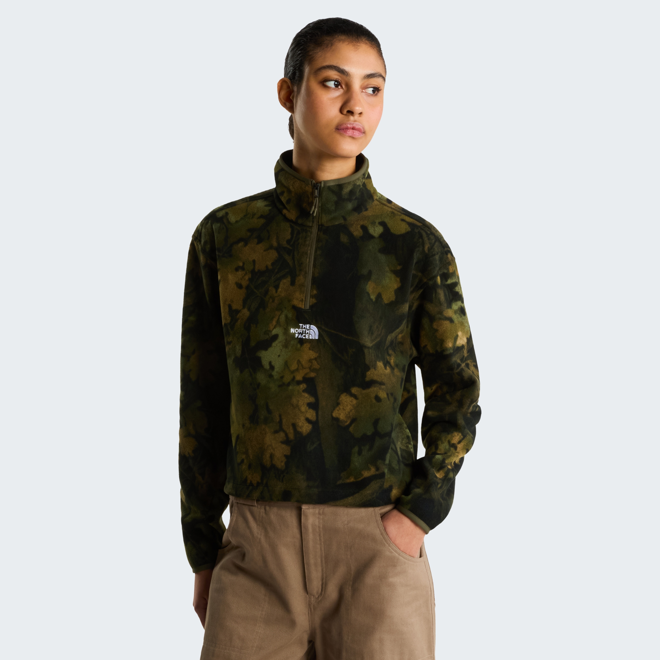 THE NORTH FACE W NOVELTY LOGO GLACIER 1/4 ZIP - PRINT WOODLAND GREEN YOSEMITE – Bild 3